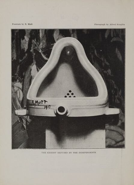Fotografía de ‘Fountain’ publicada en ‘The blind man’ (Marcel Duchamp, 1917).