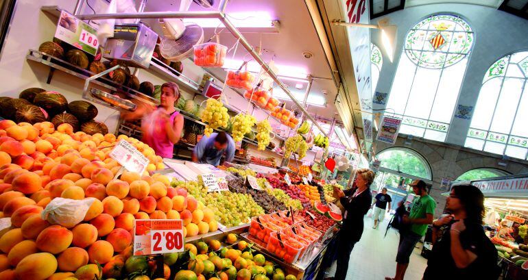 Vista del interior del Mercado Central de Valencia