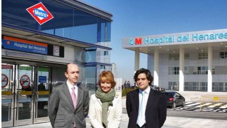 Manuel Lamea, Esperanza Aguirre y Juan José Güemes asisten a la inauguración de la ampliación de la línea 7b