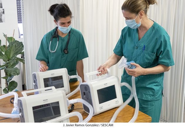 Aparataje utilizado en pacientes con Covid en el Hospital de Guadalajara