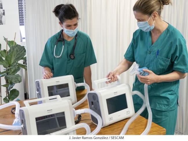 Aparataje utilizado en pacientes con Covid en el Hospital de Guadalajara