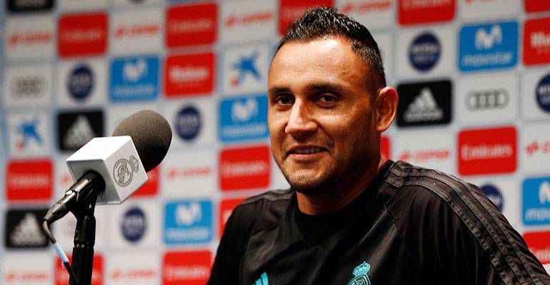 Keylor Navas, durante su comparecencia ante los medios de comunicación