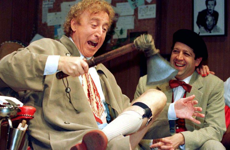 El actor Gene Wilder durante un ensayo teatral en 1996