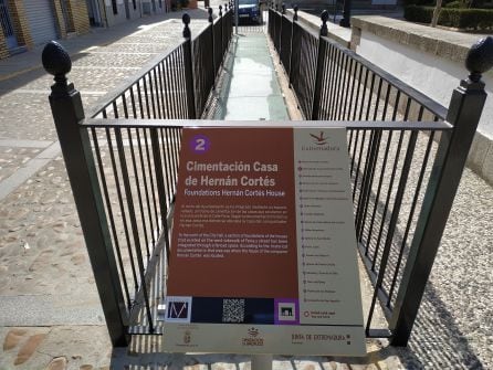 Lugar de las excavaciones para localizar la casa de Hernán Cortés en Medellín