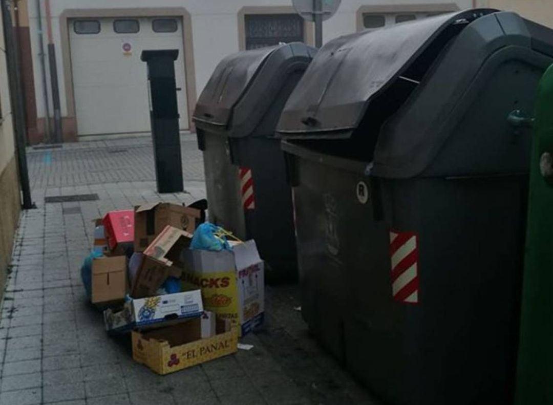 Basura junto a contenedores en Zamora