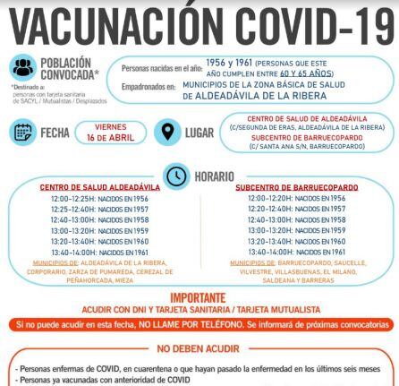 Información de la campaña de vacunación en Aldeadávila de la Ribera