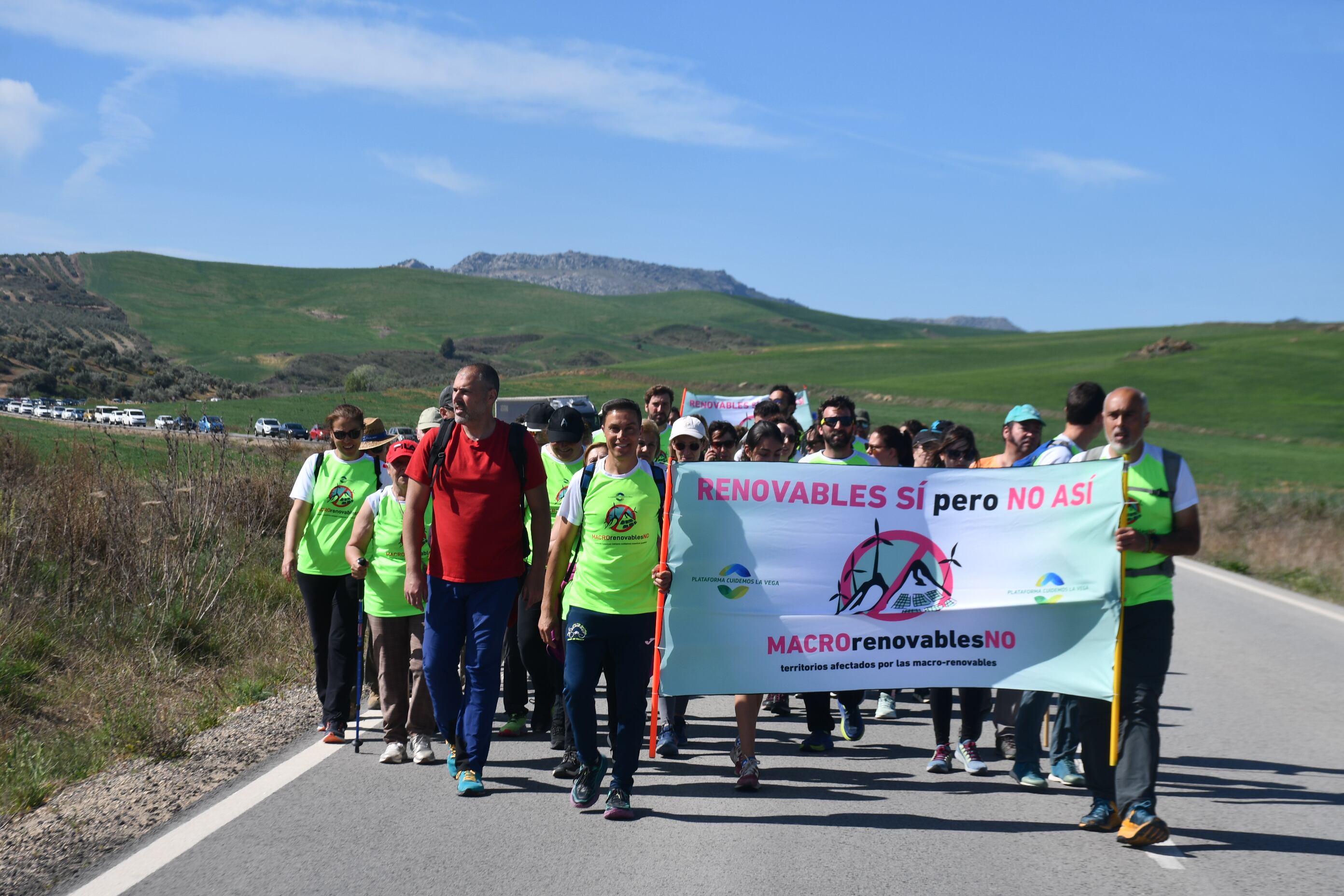 Un momento de la marcha de protesta en Cañete La Real