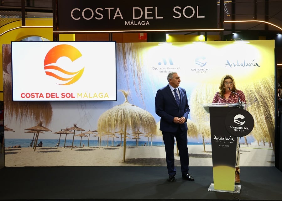 Los responsable de Turismo Costa del Sol durante el primer acto en Fitur 2025