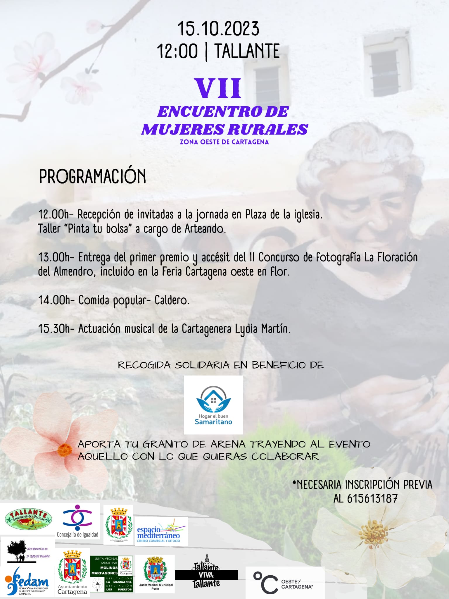 El encuentro de mujeres de Cartagena con motivo del Día Internacional de las Mujeres Rurales se celebrará este domingo 15 de octubre en la población de Tallante.