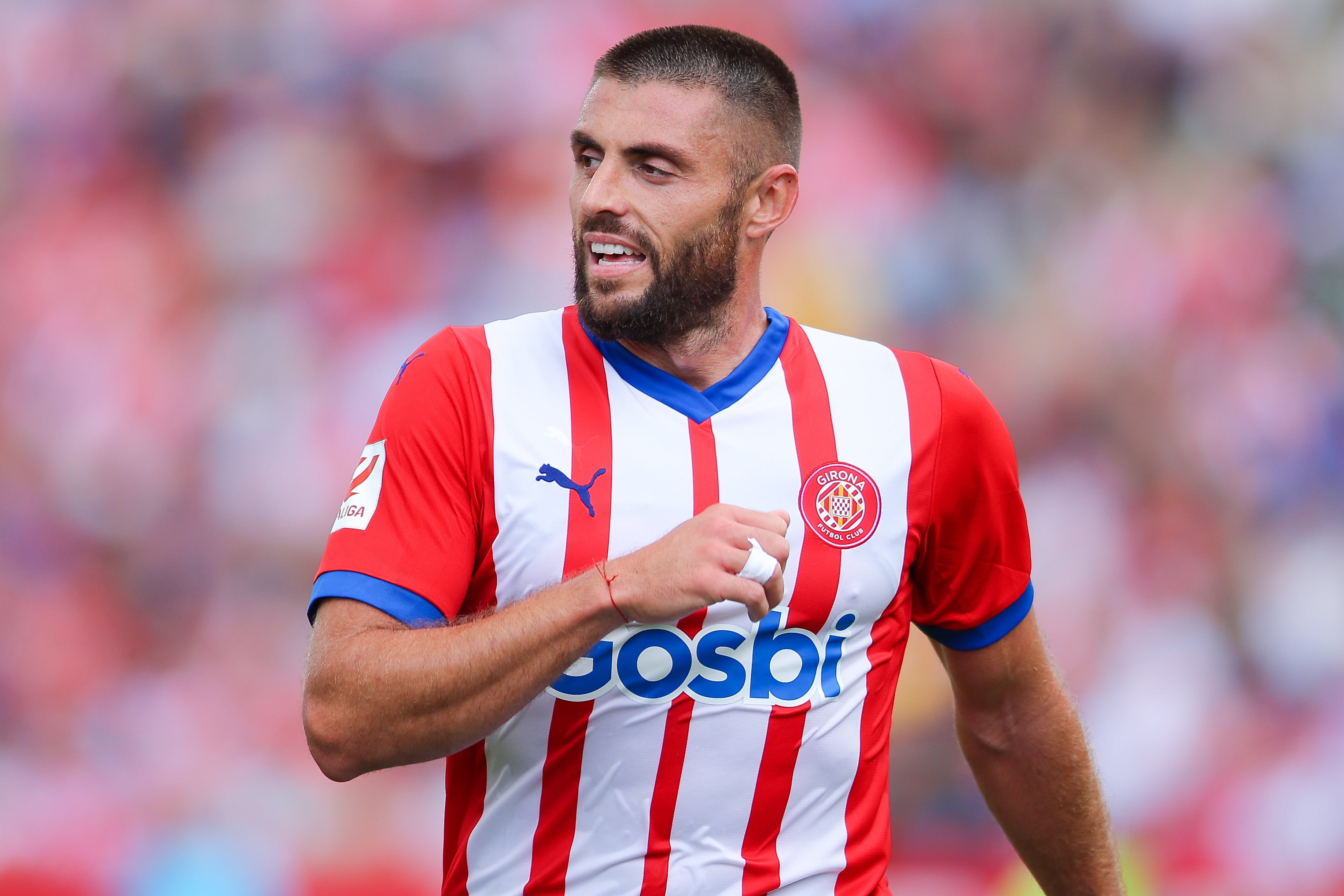 David López, en un partido con el Girona FC. (Eric Alonso/Getty Images)