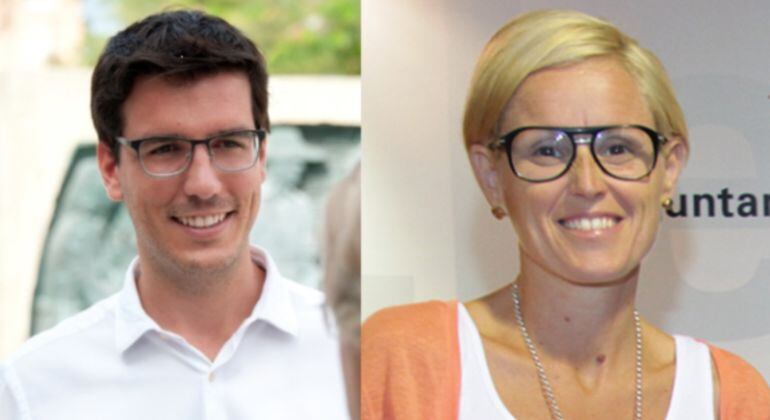 Antoni Postius, alcaldable per CiU, i, Montse Mínguez, segona tinent d'alcalde