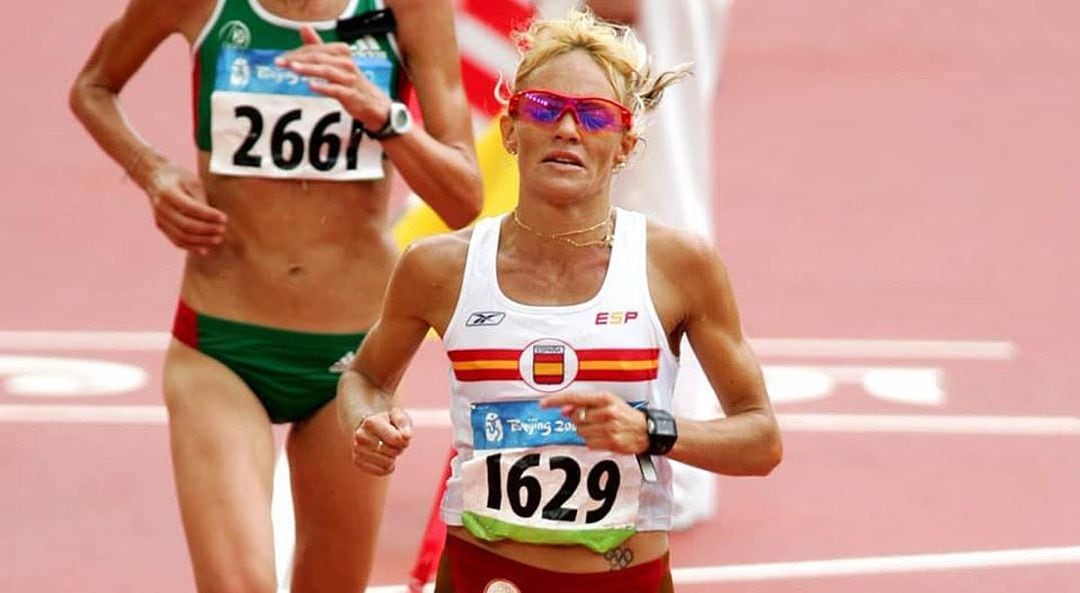 Yesenia Centeno durante la maratón de los JJOO de Pekín 2008