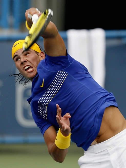 Rafa durante el partido contra Andreas Seppi