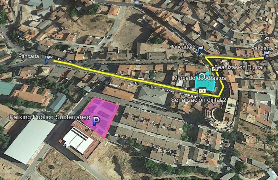 Plano del futuro Centro Comercial Abierto de Orcera.