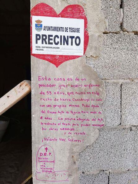Fachada de la vivienda pendiente de licencia del vecino graciosero Victoriano Hernández.