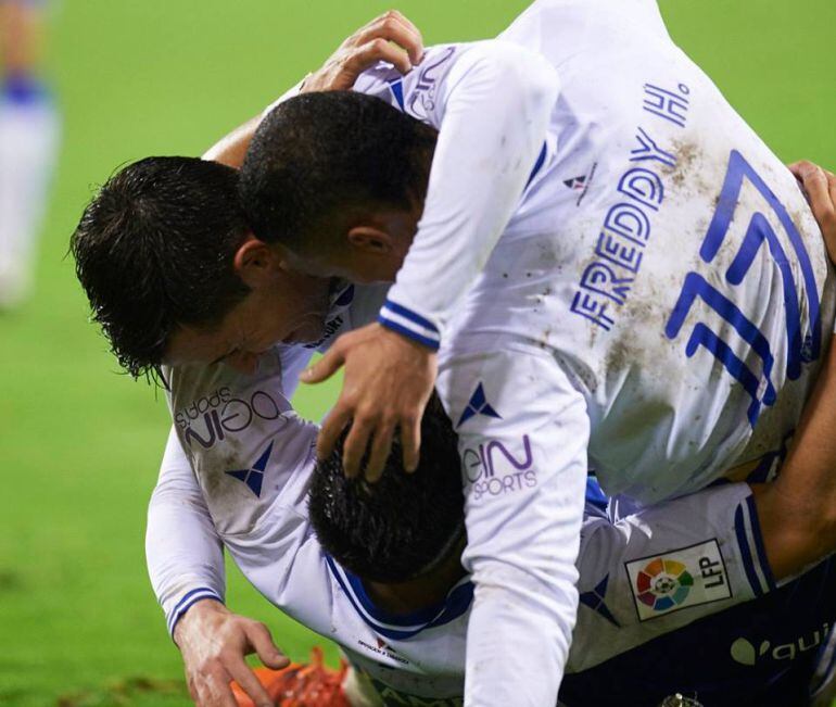 Ángel marcó uno de los tres goles que el Real Zaragoza le hizo al Huesca en su último partido disputado