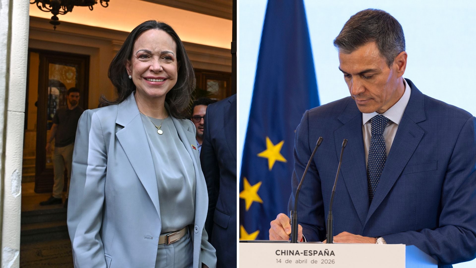 María Corina Machado se encuentra de visita en España, donde se ha reunido con Alberto Núñez Feijóo y Santiago Abascal.