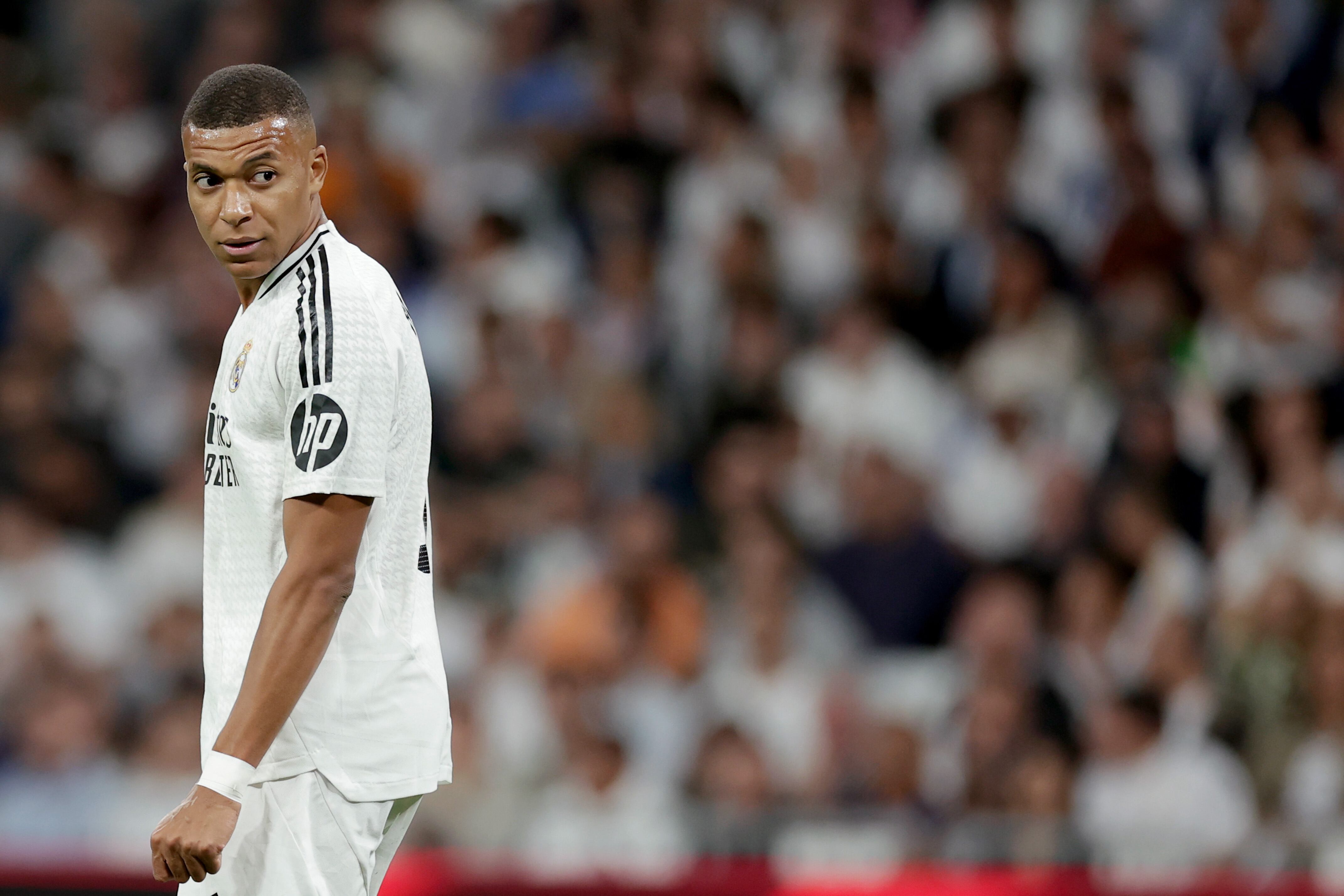 Kylian Mbappé, durante un partido en el Santiago Bernabéu