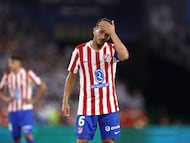 Koke lamentándose de la derrota contra la Real Sociedad