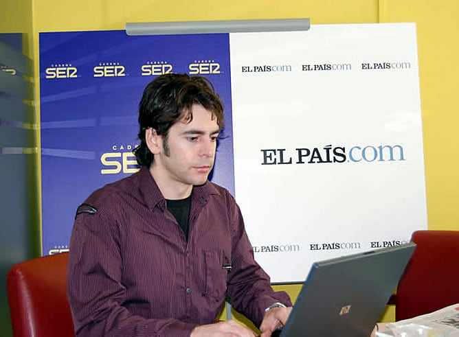 El actor Eduardo Noriega, en un momento del encuentro digital