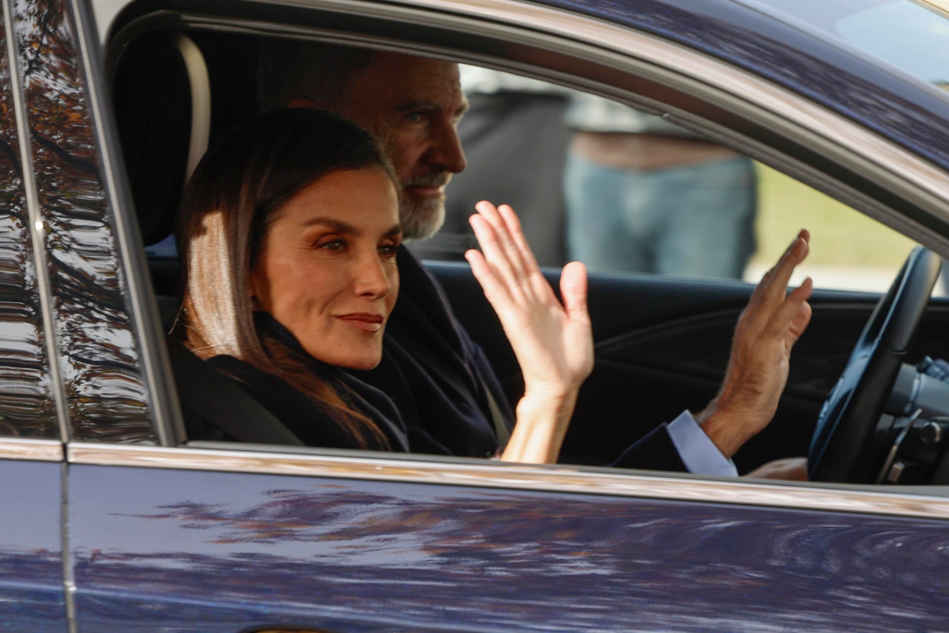 El rey Felipe y la reina Letizia a su llegada al Palacio de El Pardo el 22 de noviembre de 2025