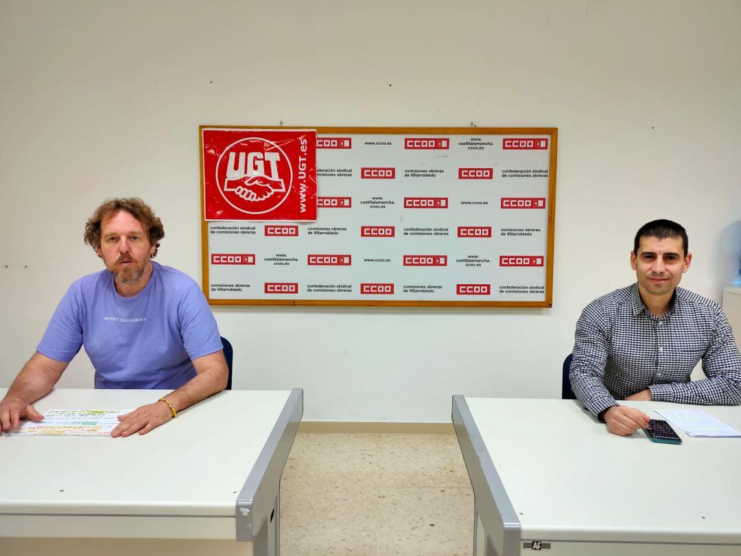 Luis Losa, de UGT y Paco Gómez, de CCOO, en la rueda de prensa conjunta