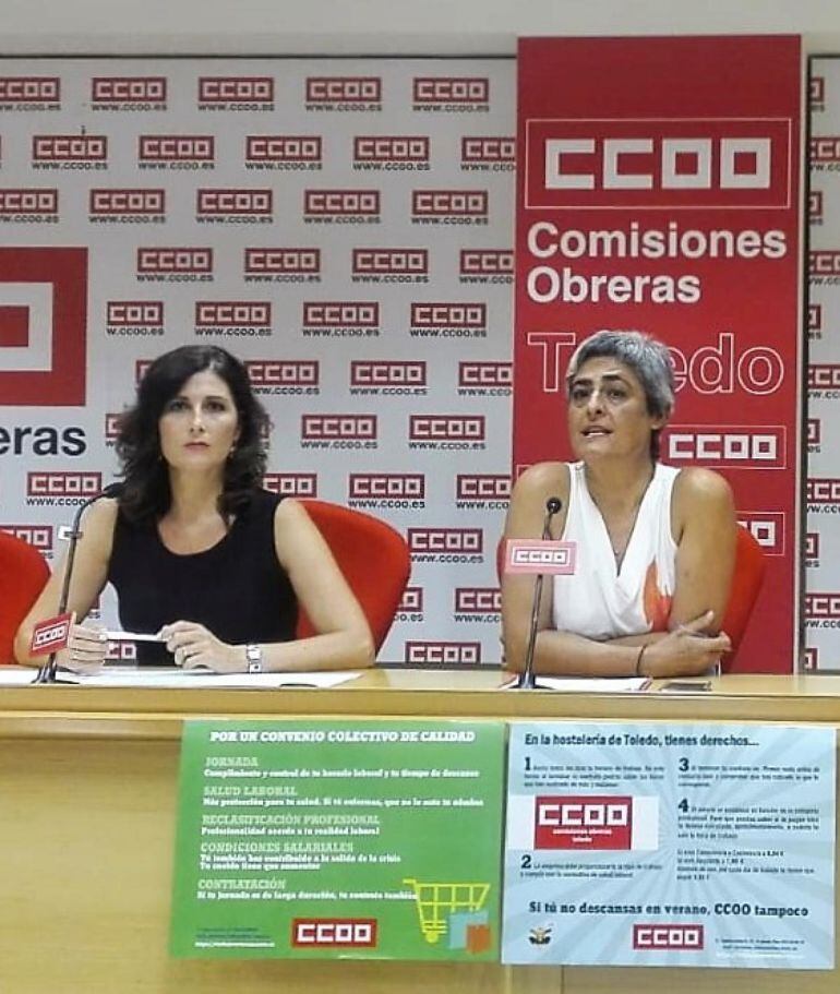 La secretaria de Acción Sindical de CCOO-Toledo, Nuria Garrido, y la secretaria de Organización de CCOO-Servicio Castilla-La Mancha, Sagrario Mancebo, han anunciado esta novedad