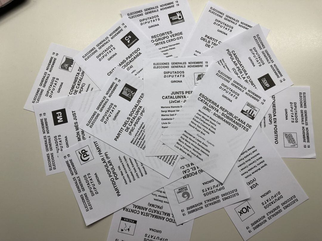 Totes les paperetes que es podien posar a l'urna aquest diumenge