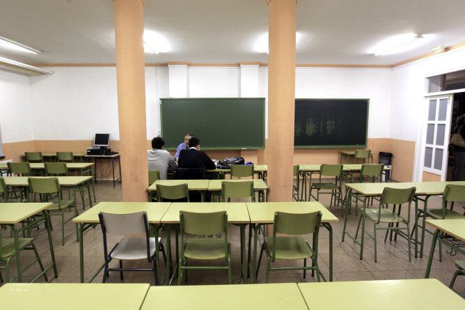 Vista de la clase de un instituto en Madrid. Archivo.