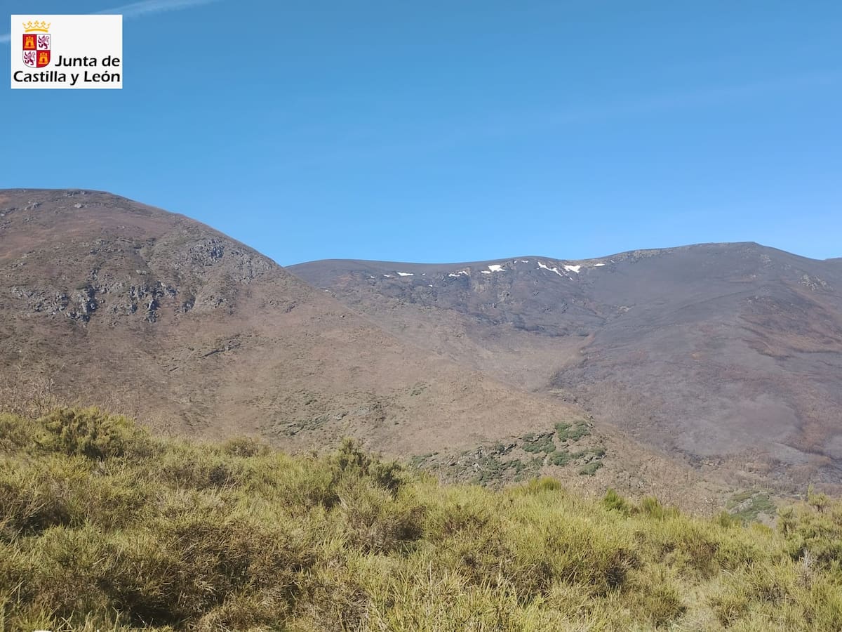 Desciende el nivel de peligro en el incendio de Lomba en Benuza