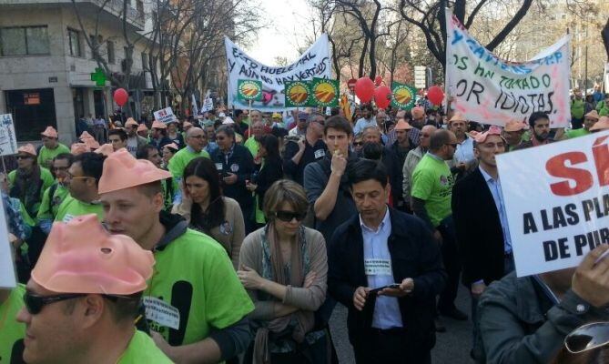 Manifestació de ramaders del porcí, avui a Madrid