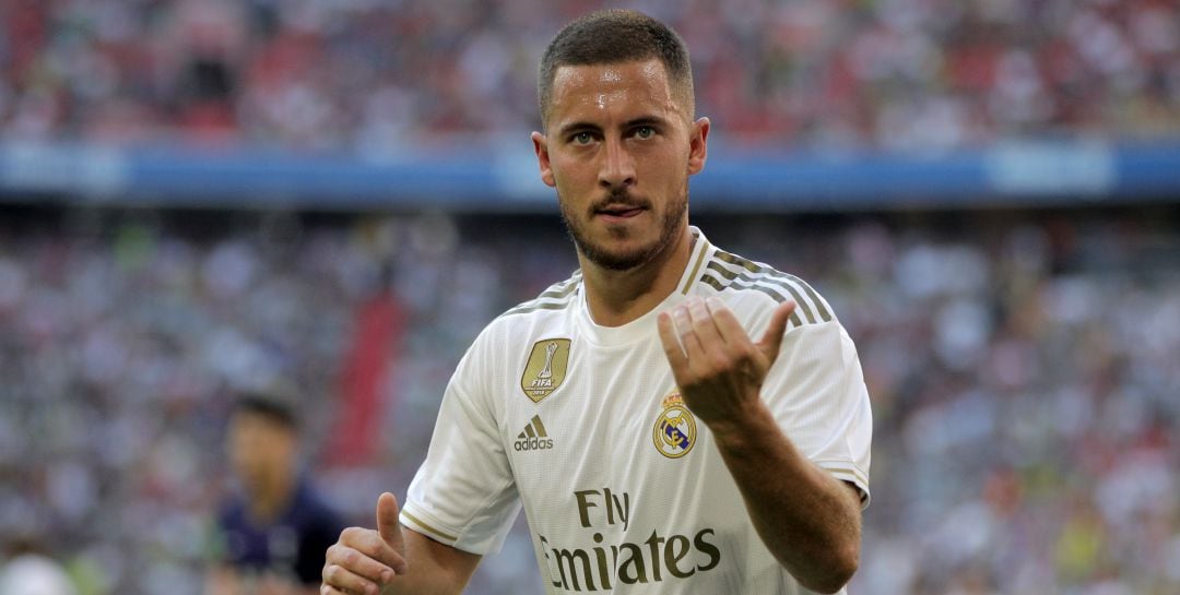 Eden Hazard, durante un partido de pretemporada del Real Madrid