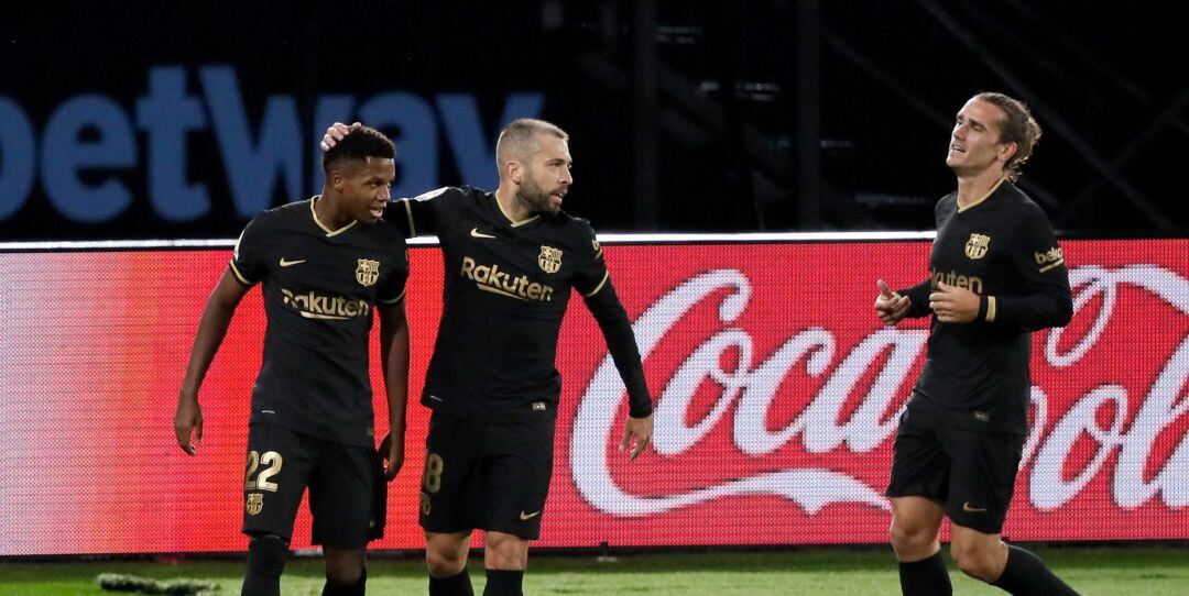 Ansu Fati celebra su gol ante el Celta de Vigo