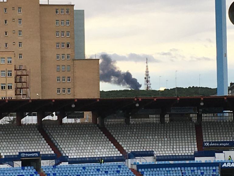 Imagen del incendio registrado en el CTR de la Cartuja