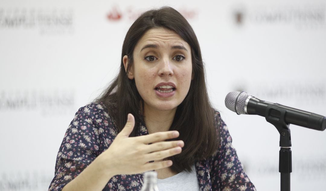 Irene Montero durante una intervención.