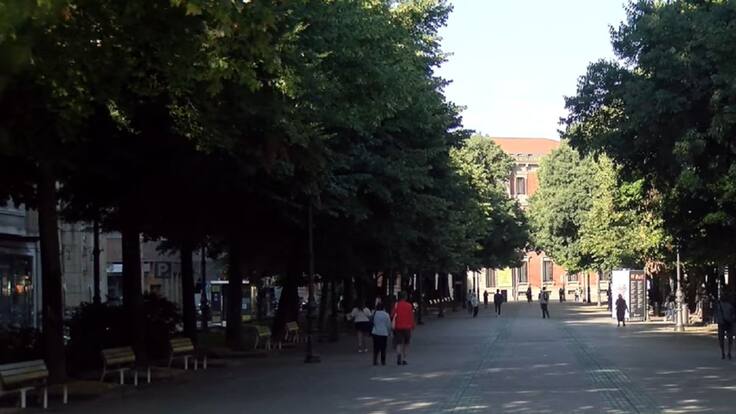La reurbanización del paseo de Sarasate de Pamplona (03/08/2021)
