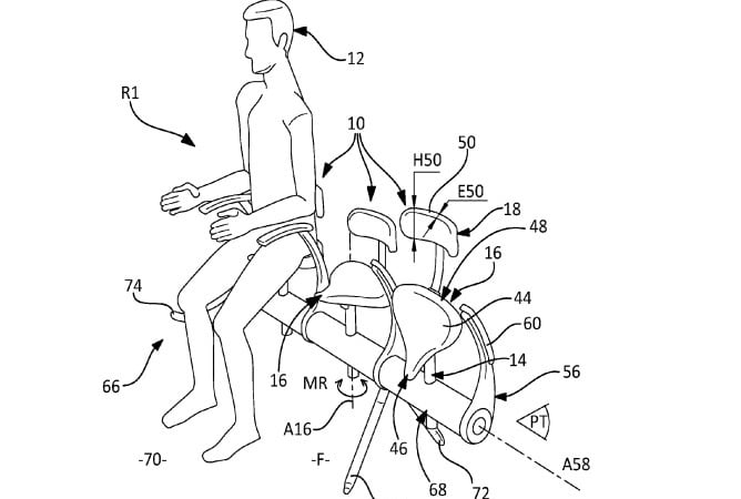 Diseño conceptual de los asientos de la patente de Airbus