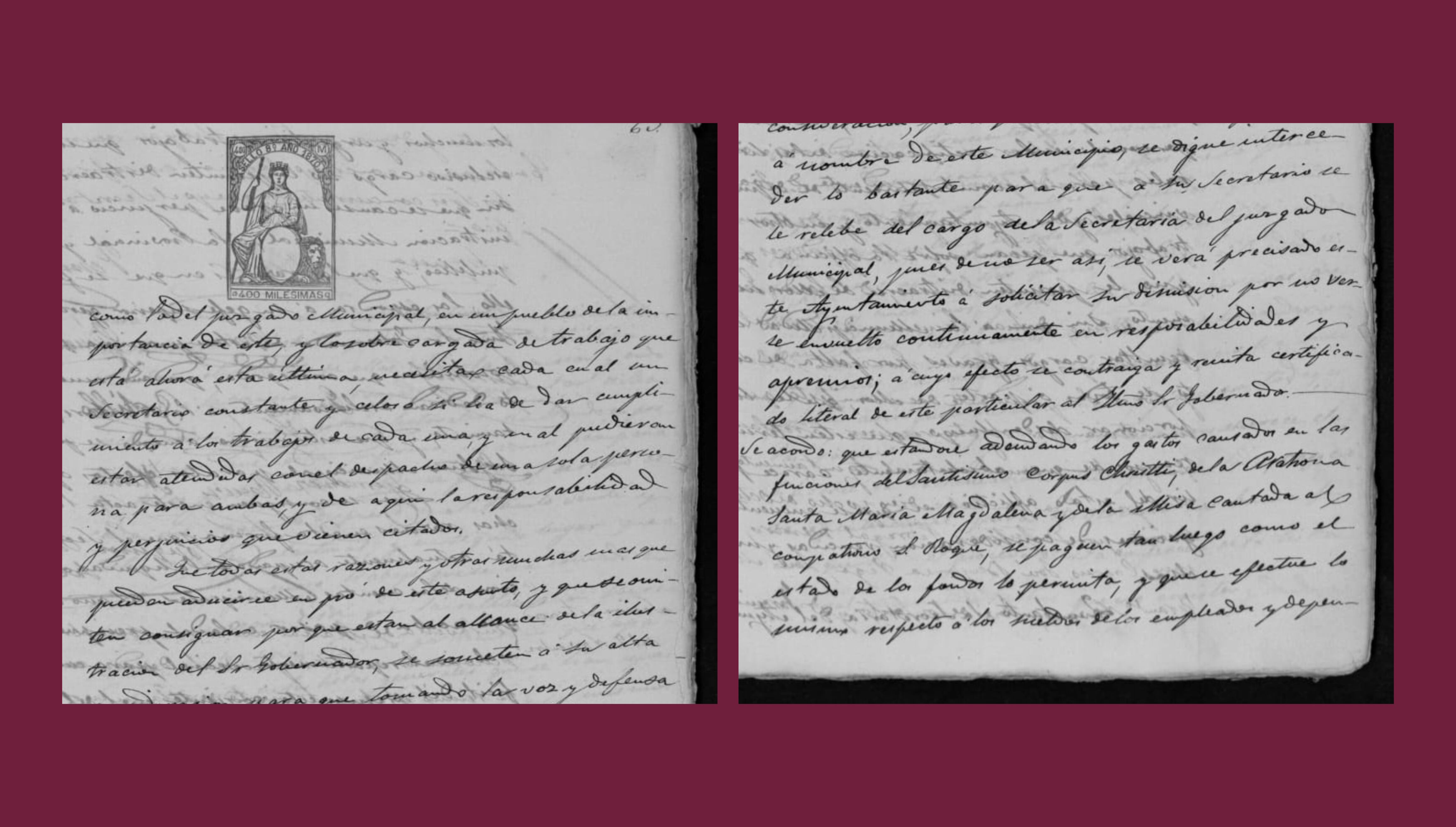 Copia del documento original del acta municipal de 1870, donde se menciona a San Roque como copatrono