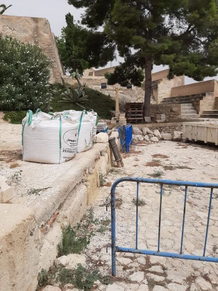 Obras en el castillo de Santa Bárbara
