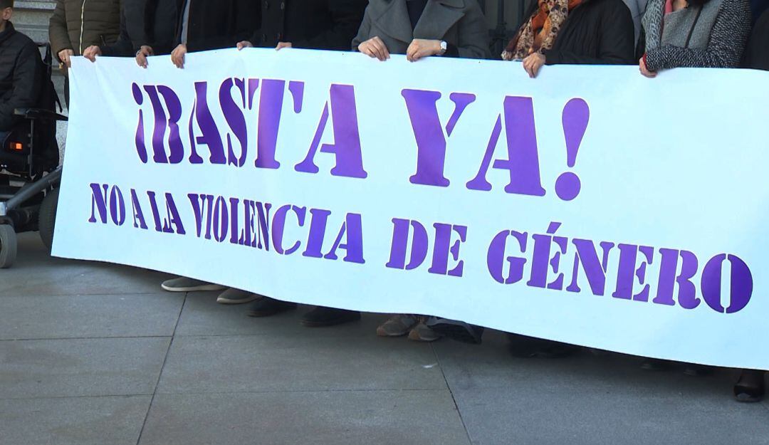 Una pancarta reivindicativa durante una protesta contra la violencia machista.