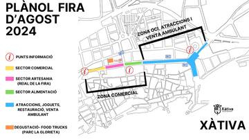 Reestructuración de la zona comercial, nuevo espacio gastronómico y paellas de noche: así será la Fira de Xàtiva 2024