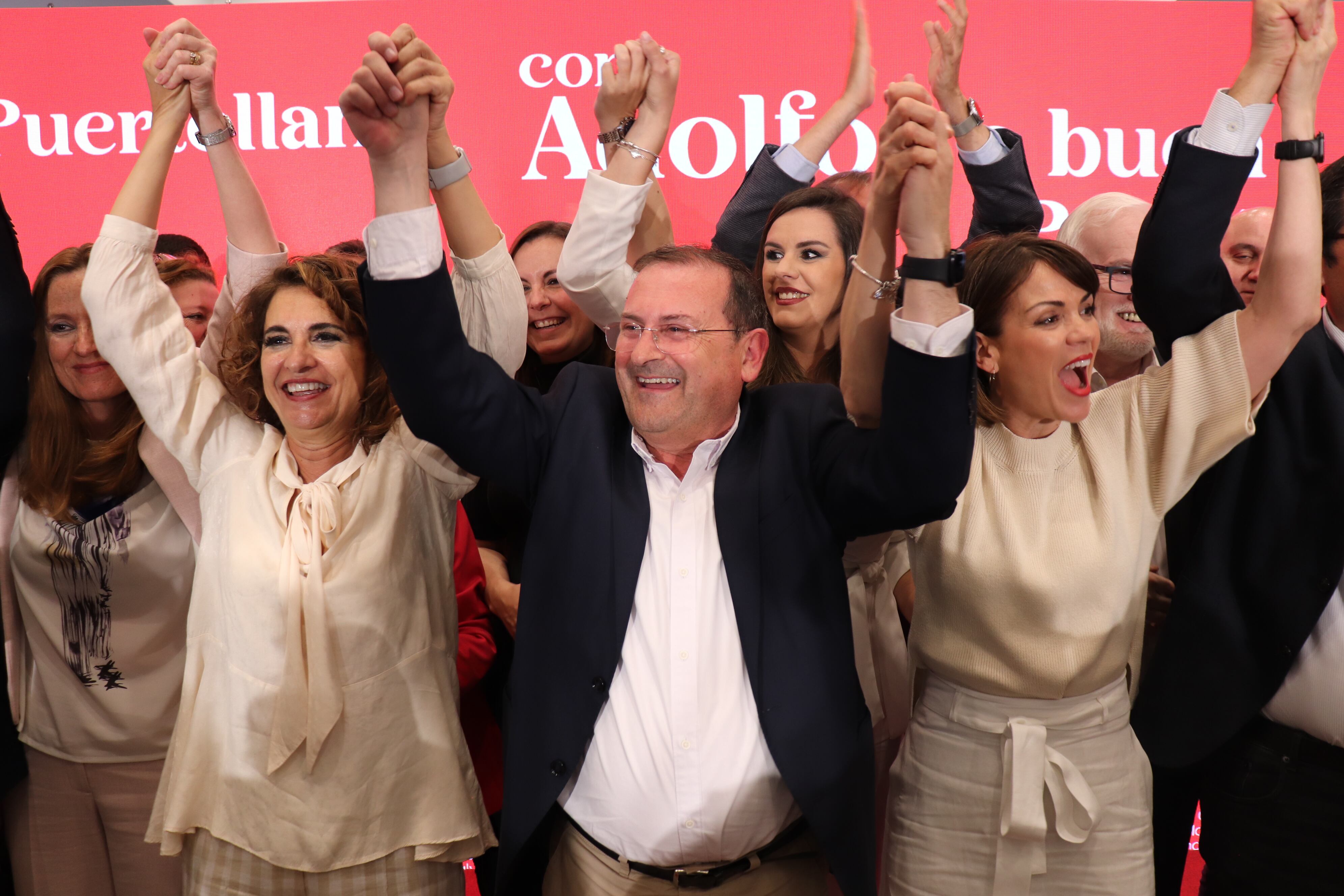 María Jesús Montero, Adolfo Muñiz y José Manuel Caballero en Puertollano