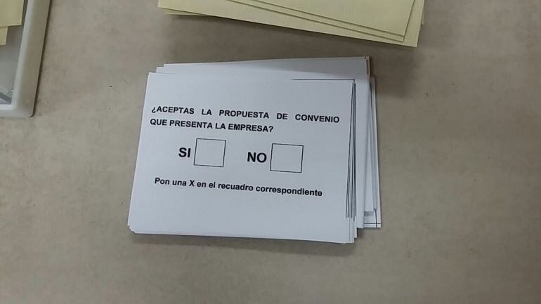 Papeleta del referéndum en AUZSA