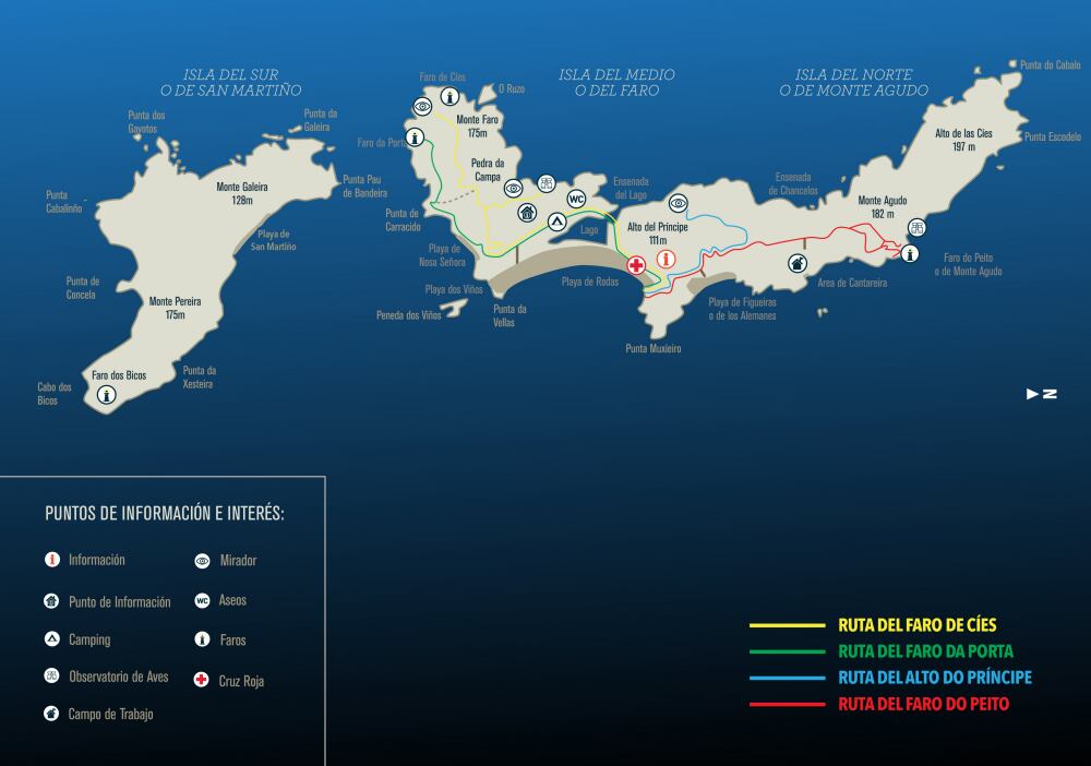 Ruta del Faro de Cíes, Ruta del Faro da Porta, Ruta del Alto do Príncipe y Ruta del Faro do Peito | Piratas de Nabia Naviera
