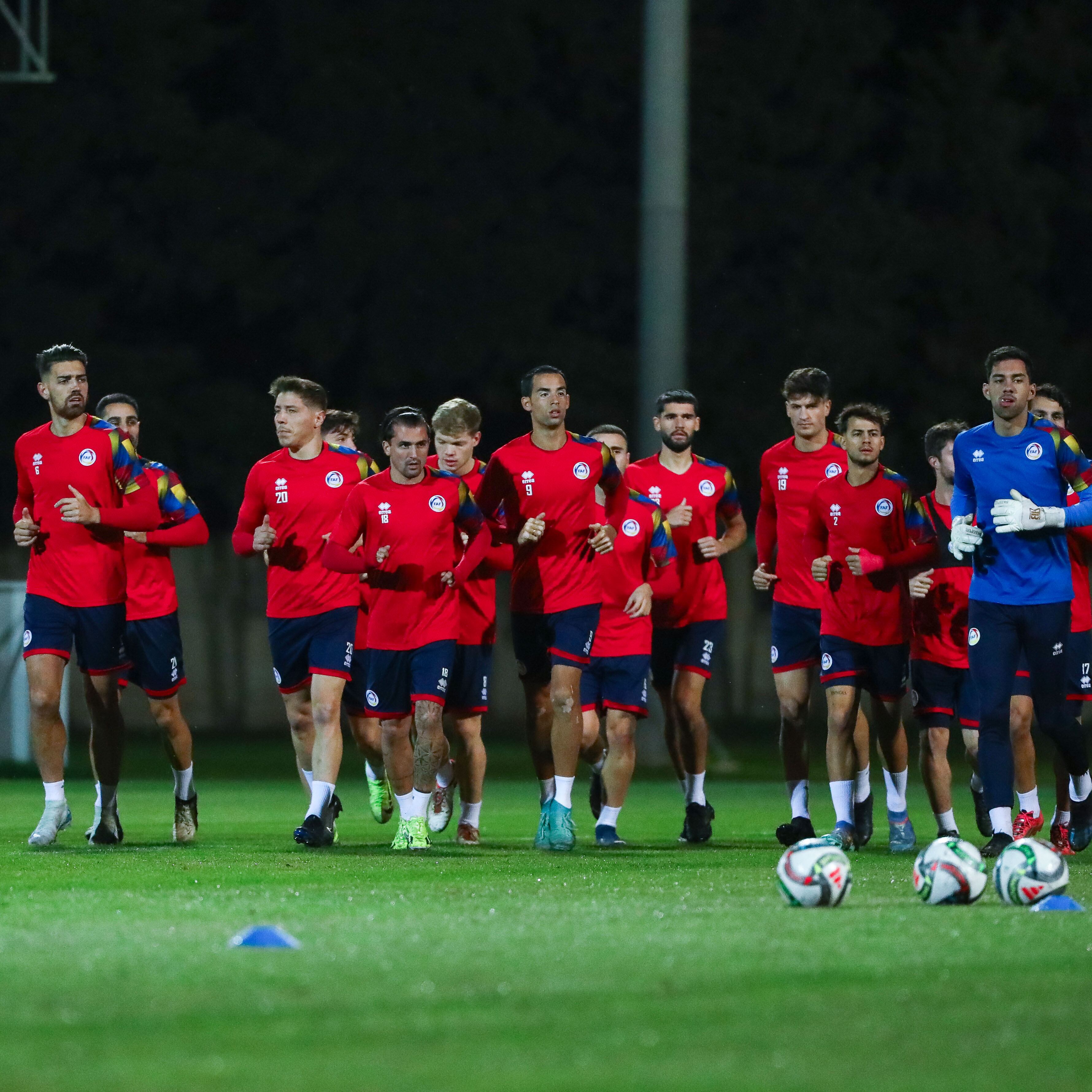 Entrenament de la selecció masculina a Malta.