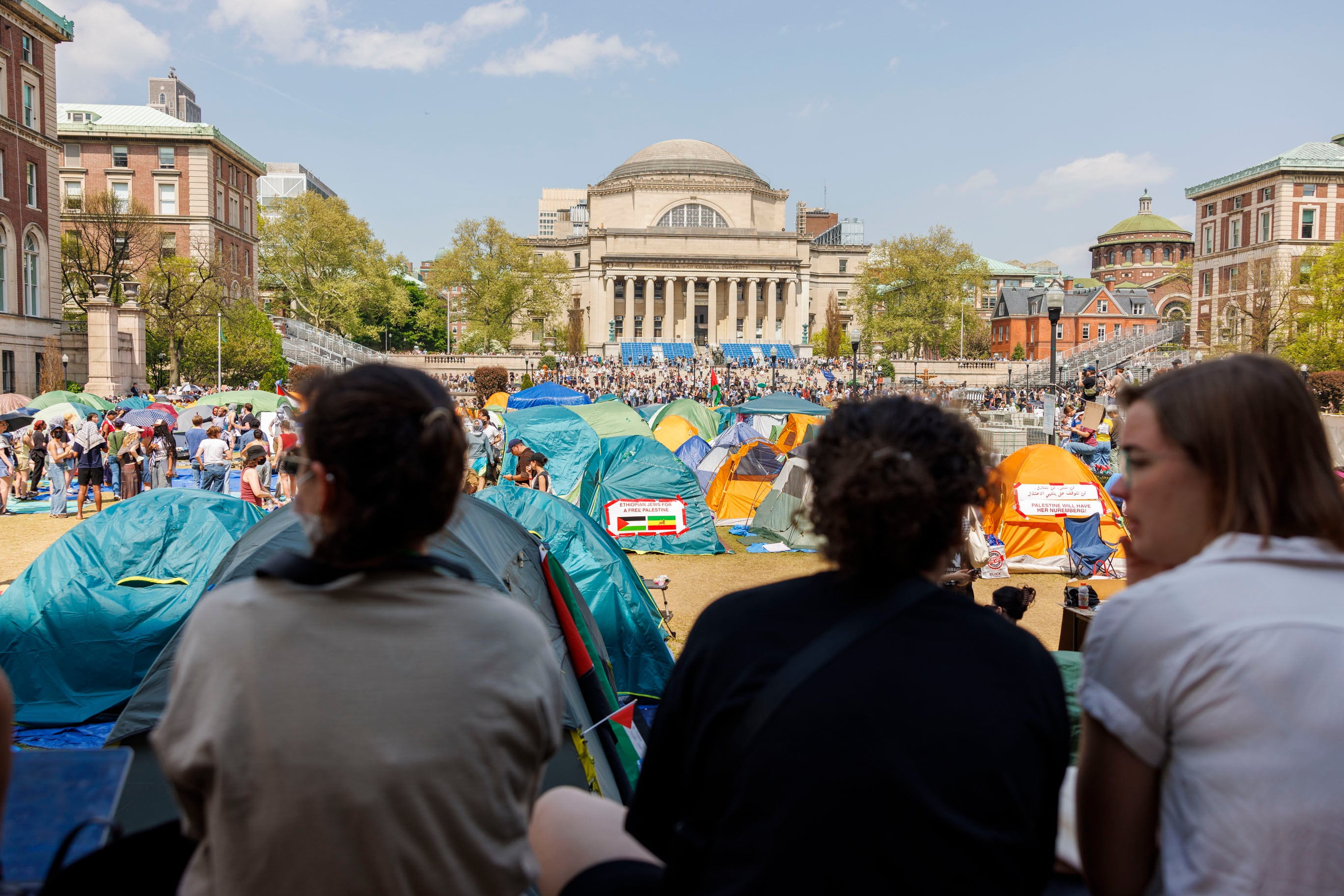 Campamento de los estudiantes de Columbia. EFE/EPA/SARAH YENESEL