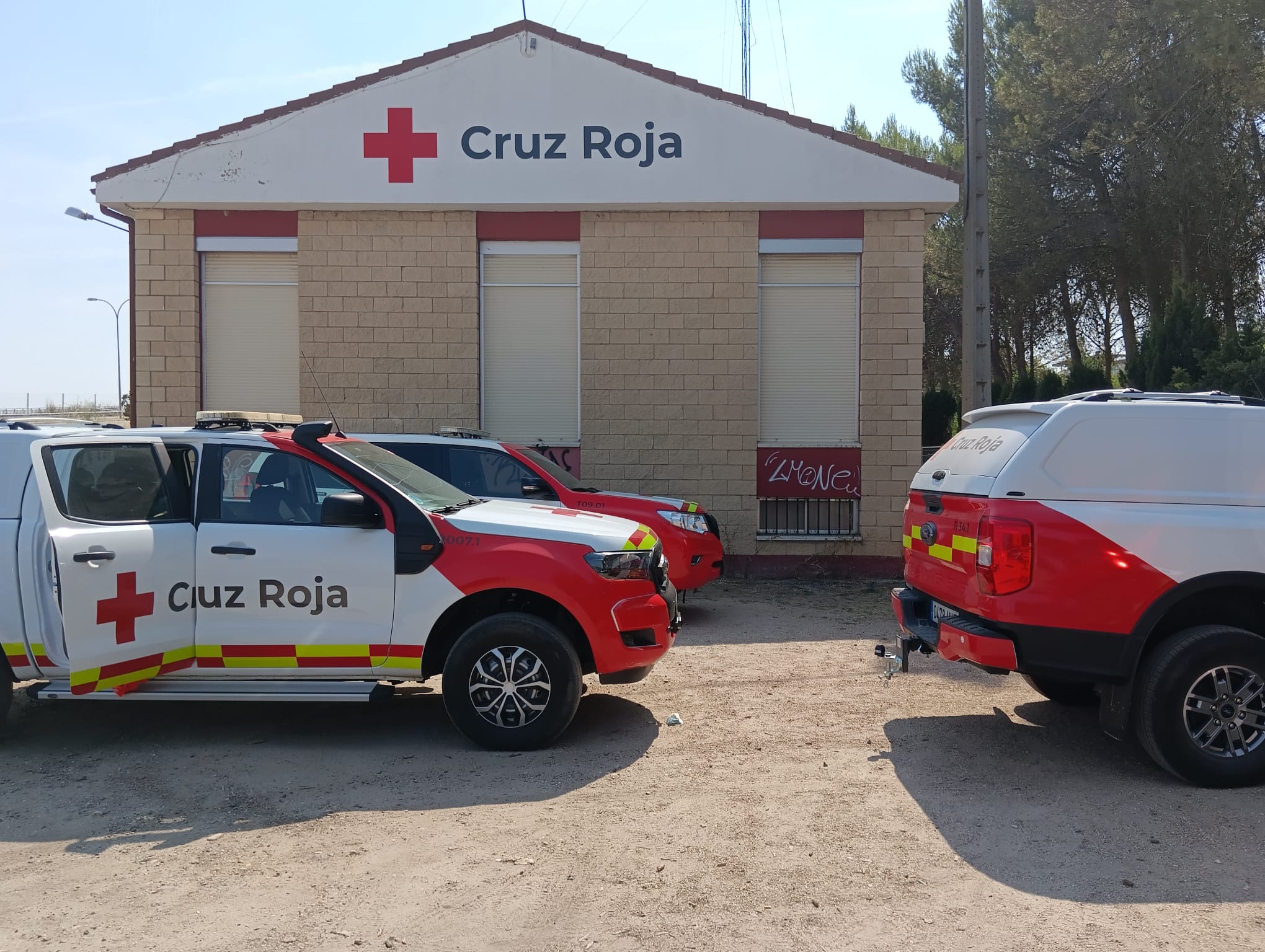 Los vehículos ya están en la base de socorro de Aranda