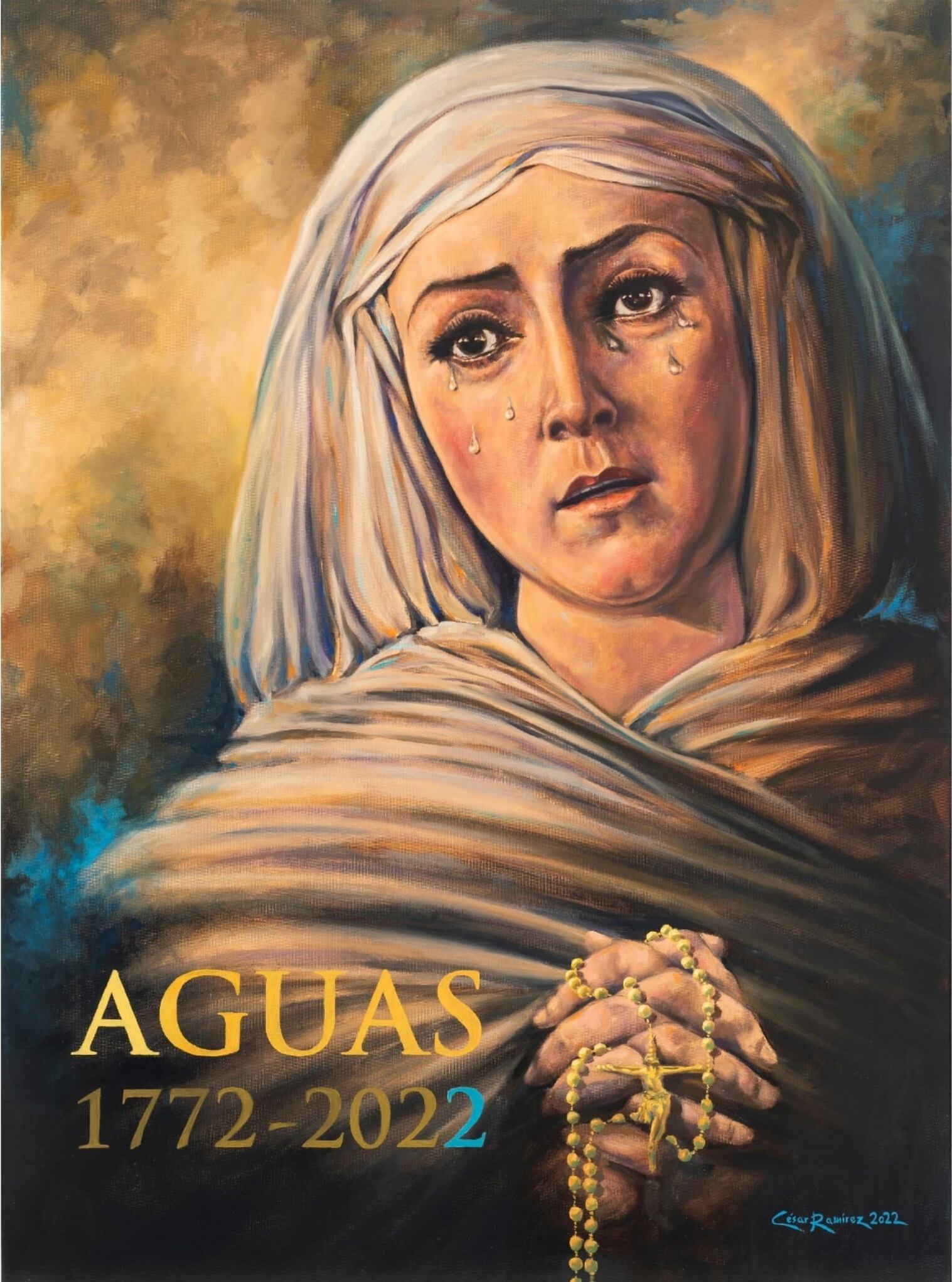 Cartel del 250 aniversario de la Virgen de las Aguas del Museo, realizado por César Ramírez