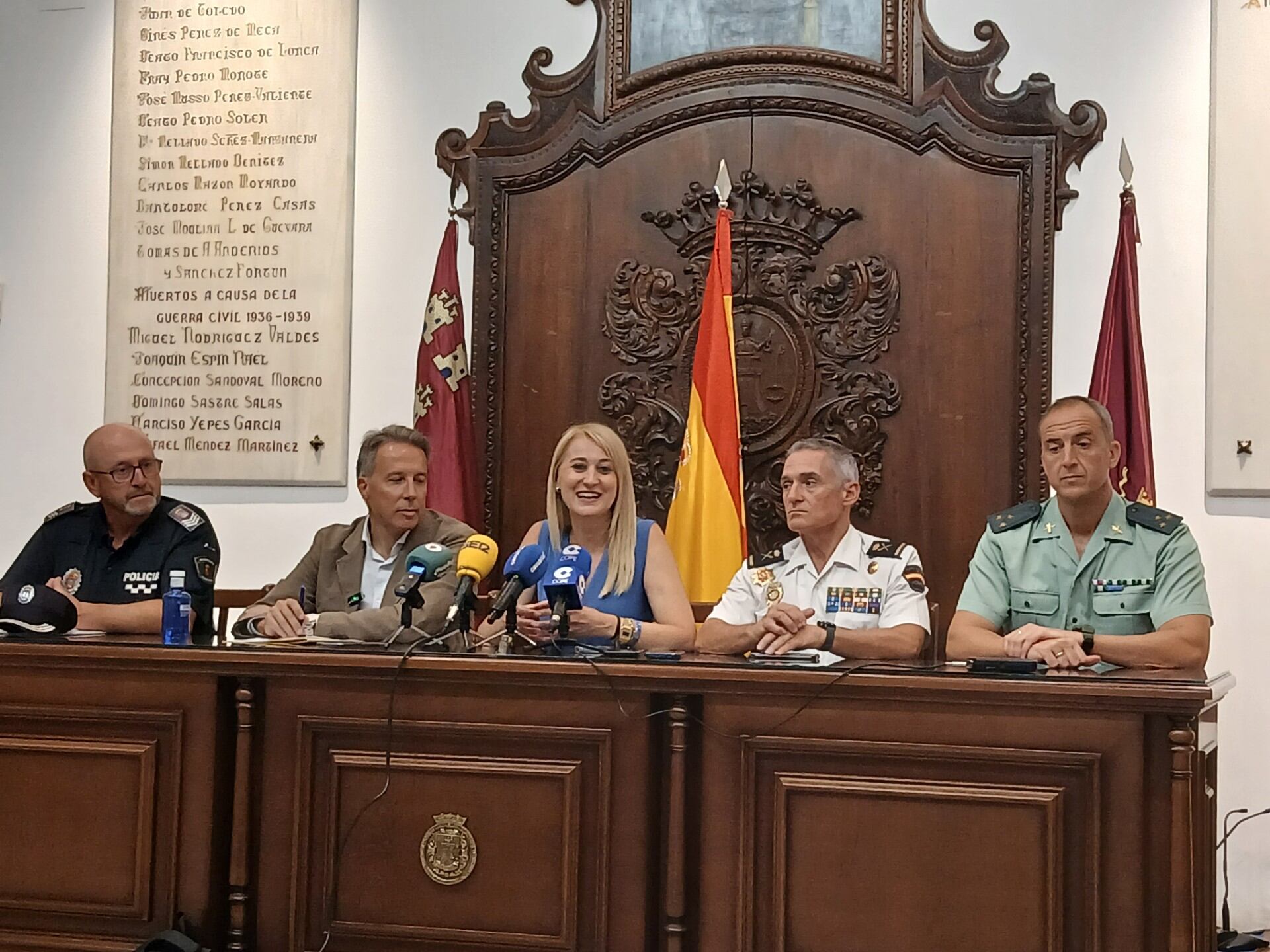 Mariola Guevara, delegada del gobierno de la Región de Murcia, anuncia un incremento de los cuerpos y fuerzas de Seguridad del Estado en Lorca.
