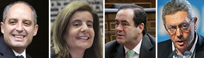 Francisco Camps, Fátima Báñez José Bono y Alberto Ruiz Gallardón son algunos de los políticos que han  elevan sus plegarias al cielo para conseguir una ayuda extraterrenal que solucione los problemas de España